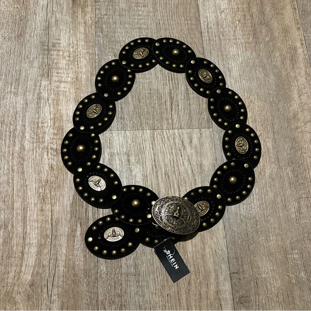 SHEIN Black and Gold Belt with Elegant Design
